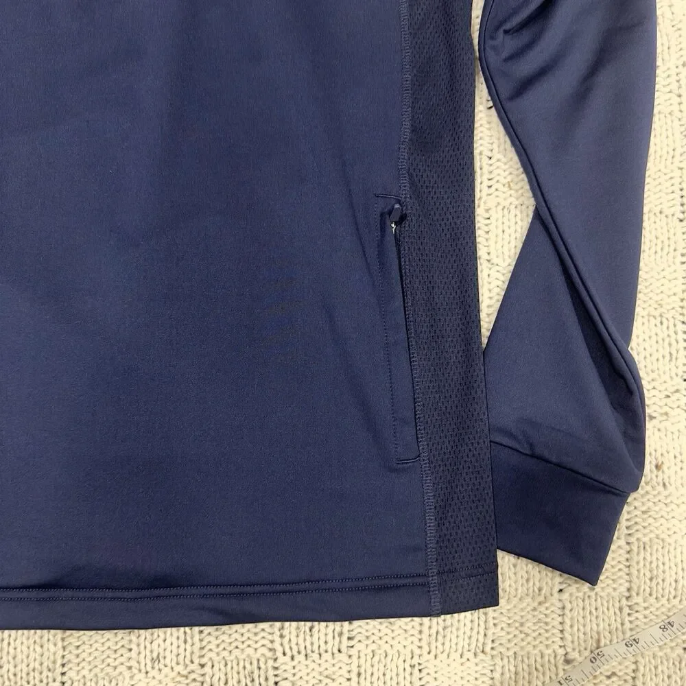 Lacoste Sport Men's M High-Neck Golf Sweatshirt Navy Quarter Zip Performance